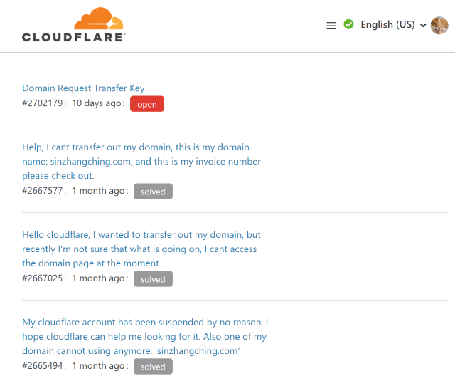 Reply from Cloudflare